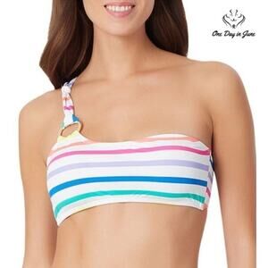 Sugar Beach Striped Bandeau Bikini Top Size S